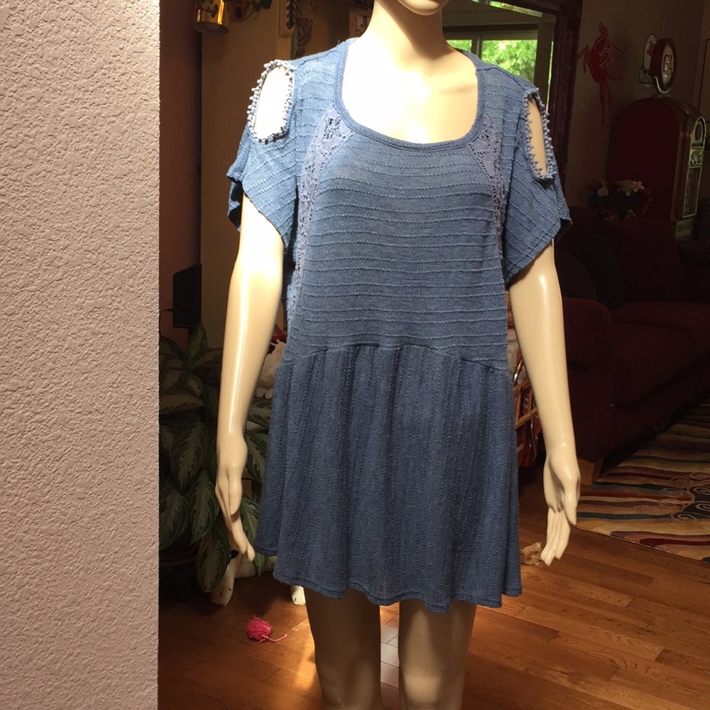 Style & Co slate blue mini dress / tunic size XL